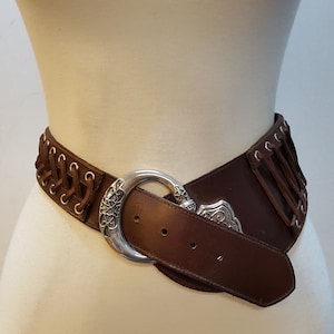 Very Detailed Brown Leather taper belt