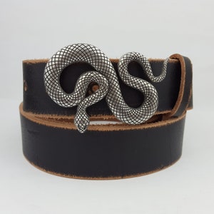 Snake Buckle w. Genuine Distressed Leather belt