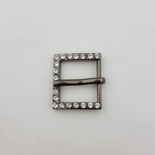 Pack of 3 pieces of tiny gunmetal  rhinestone buckle