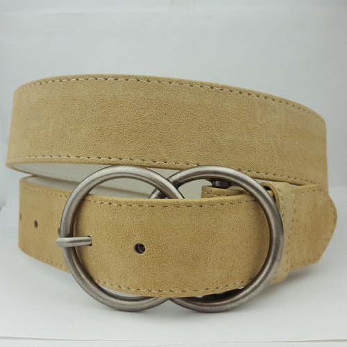 Non-leather Vegan Wide Belt With Round Buckle - Etsy