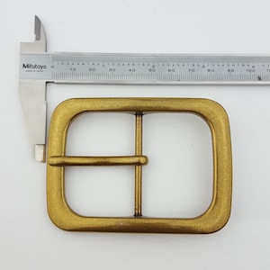 Matte Rectangular brass plated  buckle for 1.85" belt