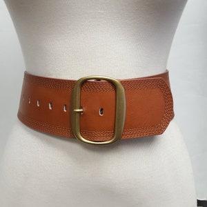 3 Wide Belt With Tonal Edge Stitching - Etsy