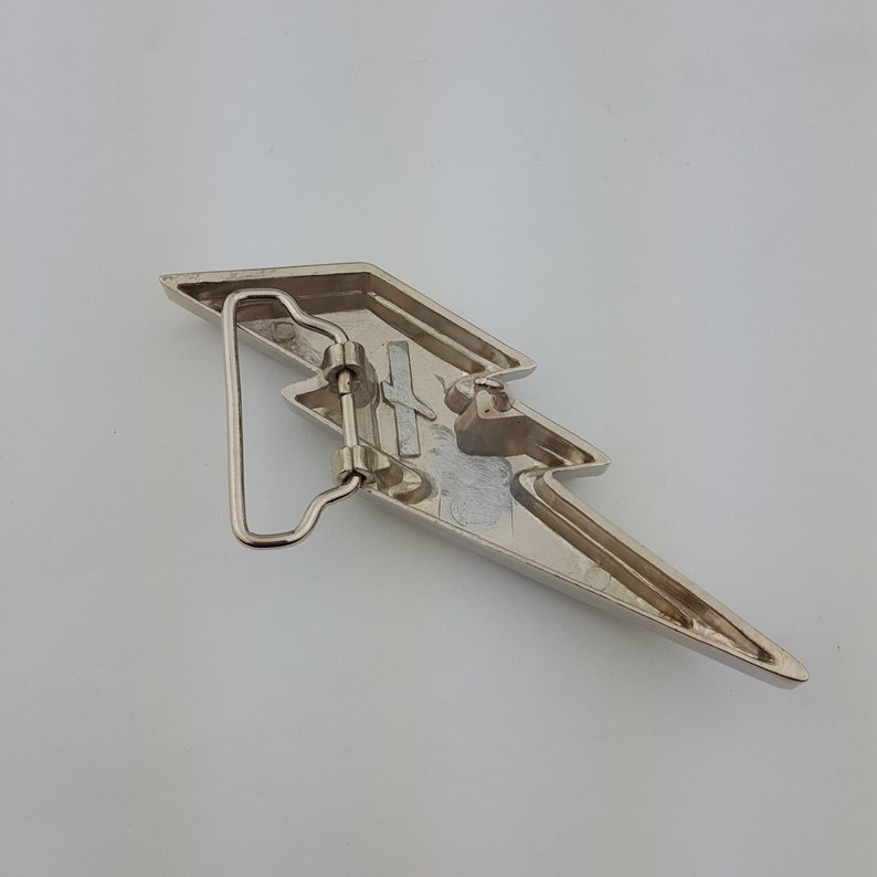 Silver Lightning Bolt Belt Buckle Etsy
