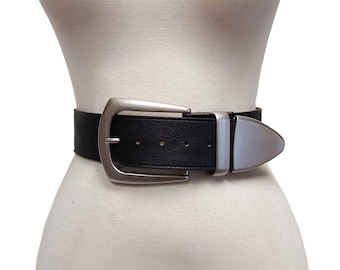 Wide width belt with Western Statement Buckle Loop Tip set