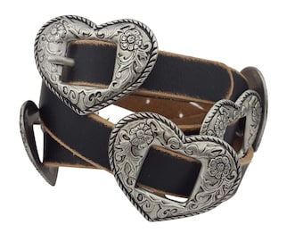 Western-Inspired Heart Concho belt