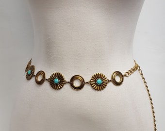 Daisy Flower Metal Chain Belt