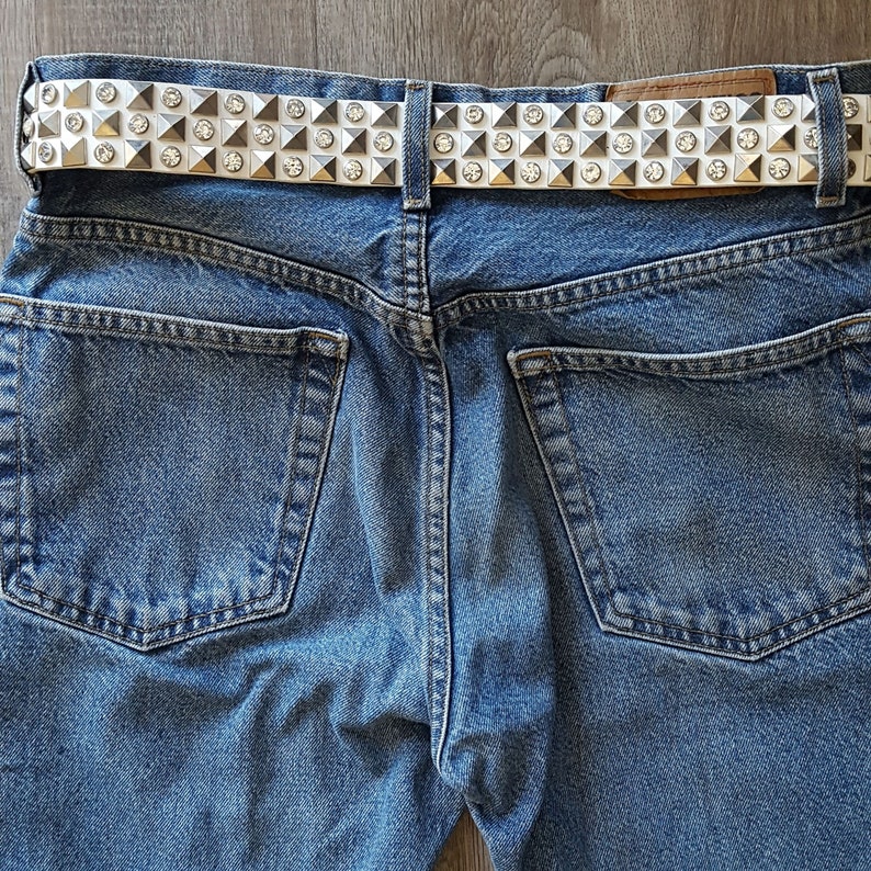 Vintage White Leather Belt Sample Sale