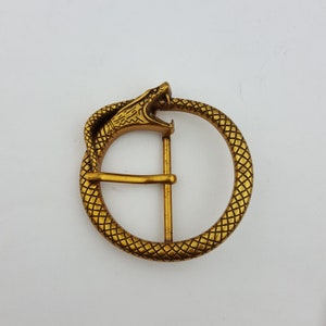 Round Snake Buckle in Vintage Gold or Matte Silver Finish