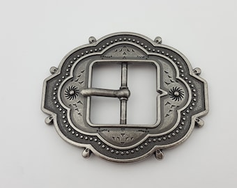 Western-Inspired Antique Silver finish buckle