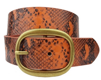 Animal  print Belt with Oval Buckle