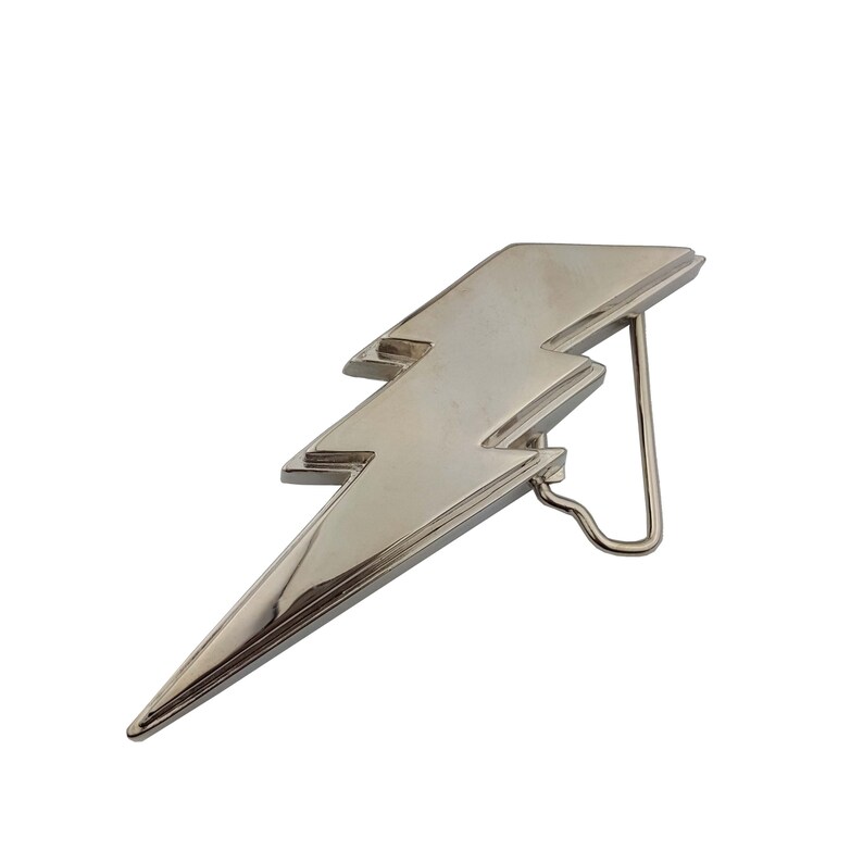 Silver Lightning Bolt Belt Buckle Etsy