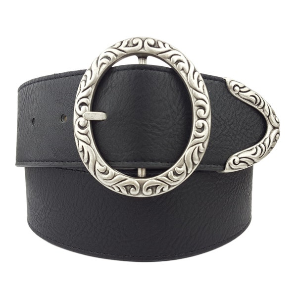 Western Waist Belt w. Oval Buckle and Tip set