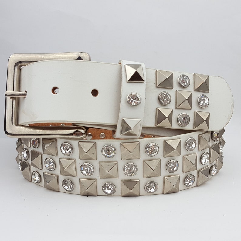 Vintage White Leather Belt Sample Sale