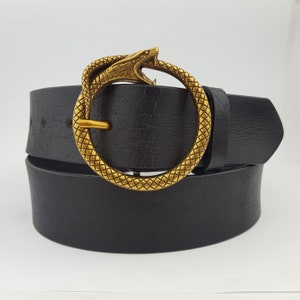 Round Snake Buckle w. Genuine Leather belt