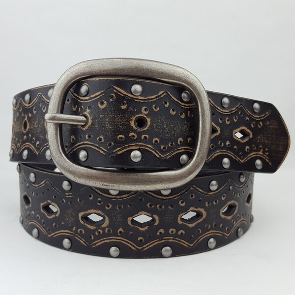 Vintage Distressed Studded Belt