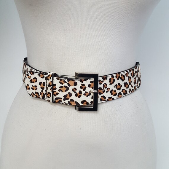 wide leopard print belt