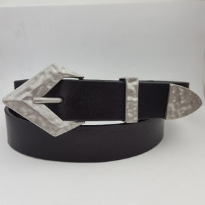 Western Style Diamond shape buckle belt in Black