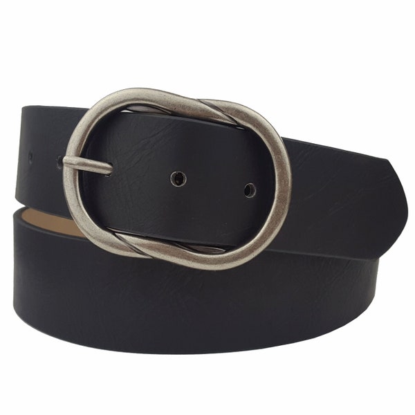 Non-Animal, Vegan Belt with Metal-Knotted Style Buckle
