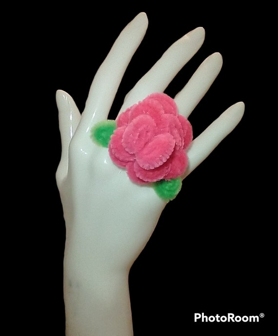 Set of 6 Pipe Cleaner Rose Rings Etsy