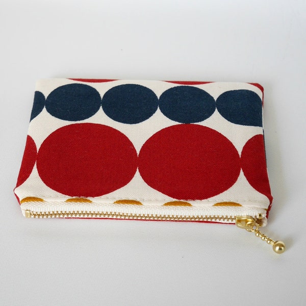 Zipper coin purse, small zipper pouch, medicine pouch, polka dot change purse