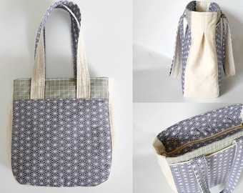 Shoulder tote bag, fabric shoulder bag with zipper, gift for mum, day bag, Super tote