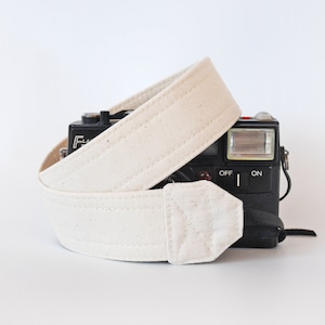 Plain White Camera Strap: Adjustable DSLR Neck Strap