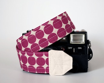 Canvas camera strap, SLR DSLR camera strap, purple camera strap, Canon Nikon camera strap