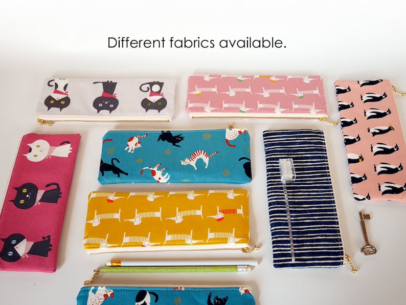 gift for her Cute pencil pouch single epipen pouch zipper pencil case long zipper bag flower zipper pouch