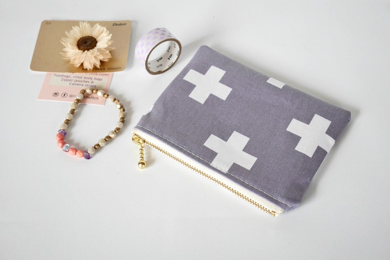 Medical zipper pouch, small coin pouch, medicine pouch, cross coin purse image 3