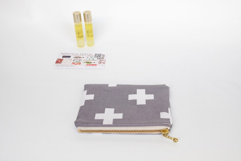 Medical zipper pouch, small coin pouch, medicine pouch, cross coin purse image 1
