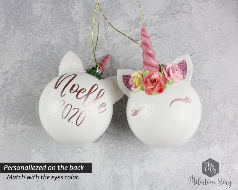 Unicorn Ornaments Personalized Christmas Balls Shatterproof Etsy