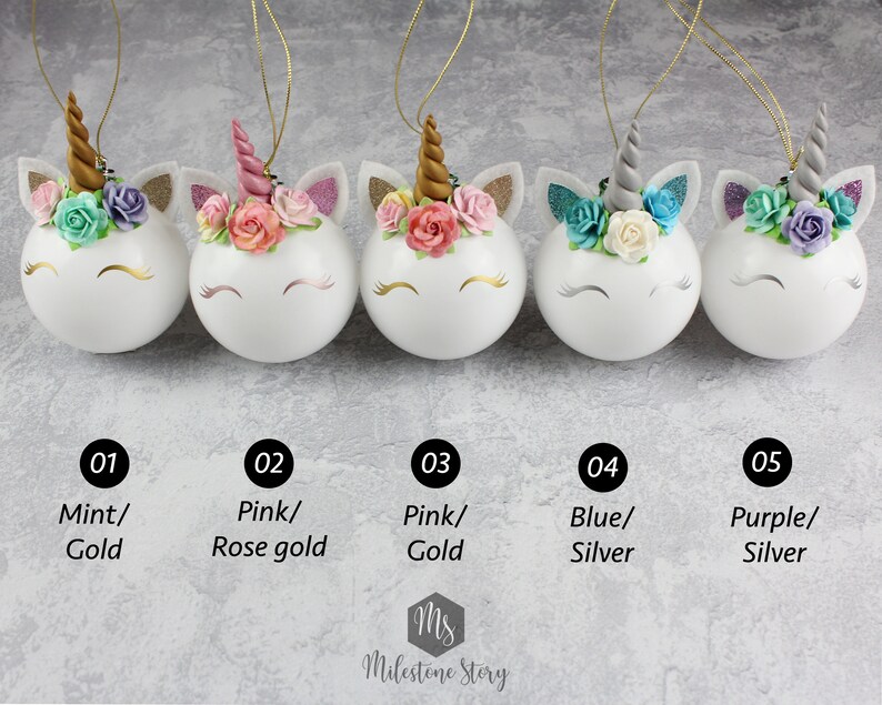 Unicorn Ornaments Personalized Christmas Balls Shatterproof Etsy