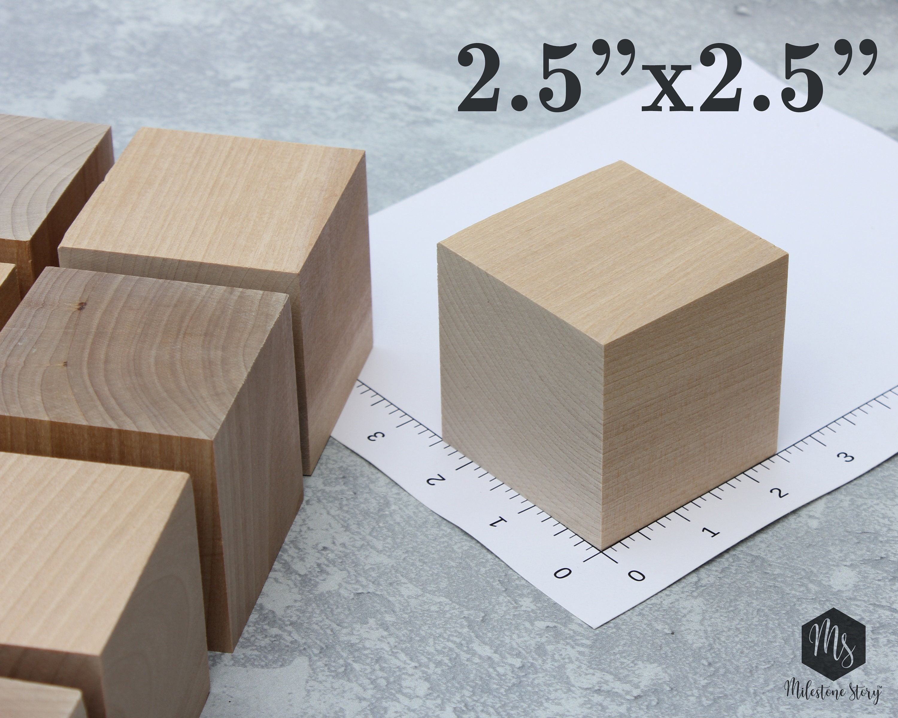 5 Pack Thick MDF Wood Blocks Unfinished Wooden Squares for Crafts 6x6x1 in