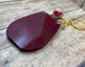 Jueqiba Alloy Keychain With Wine Glass Pendant - Cute Bag Charm For Women, Gift Idea - View #3