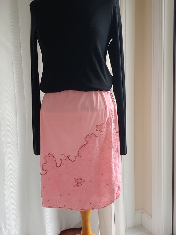 Pink slip skirt