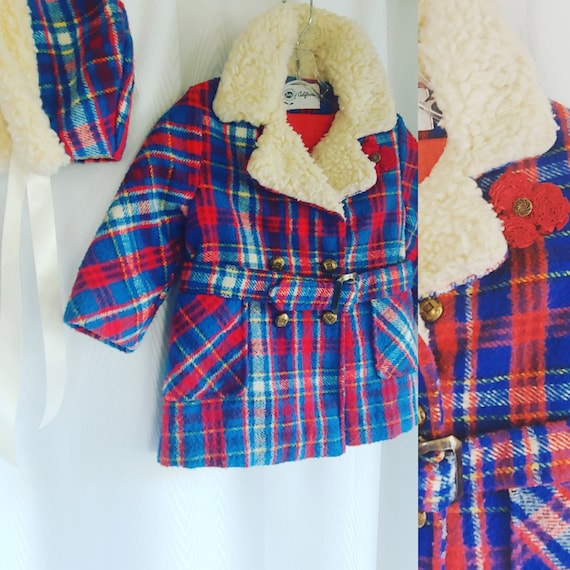 Vintage children's coat and matching hat