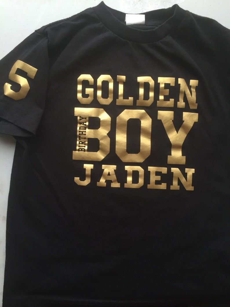 Golden Birthday Boy Shirt Tshirt Personalize With Name & Age Etsy