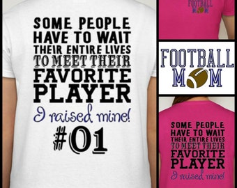 Football Mom t-shirt  Proud Football Mom Shirt Sports Fan Cheer customize with YOUR TEAM COLORS!