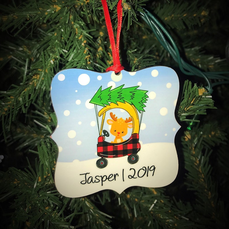 Christmas Ornament Personalized with name reindeer in cozy | Etsy Reindeer Handprint Ornament