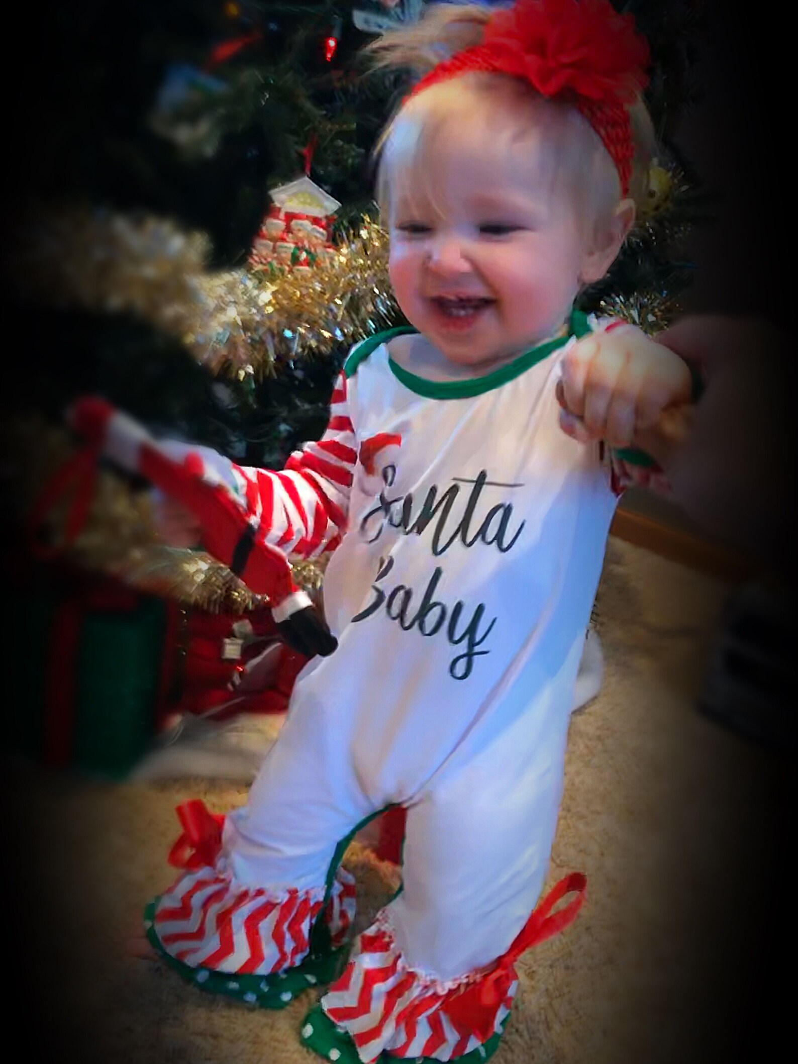 Boutique Christmas Romper Christmas Outfit 1st Christmas Etsy