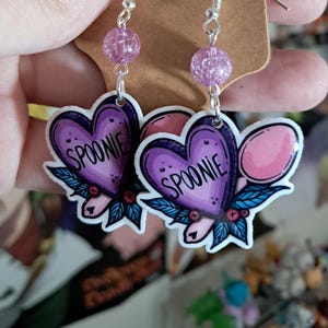 Spoonie dangle earrings | shrink plastic earrings