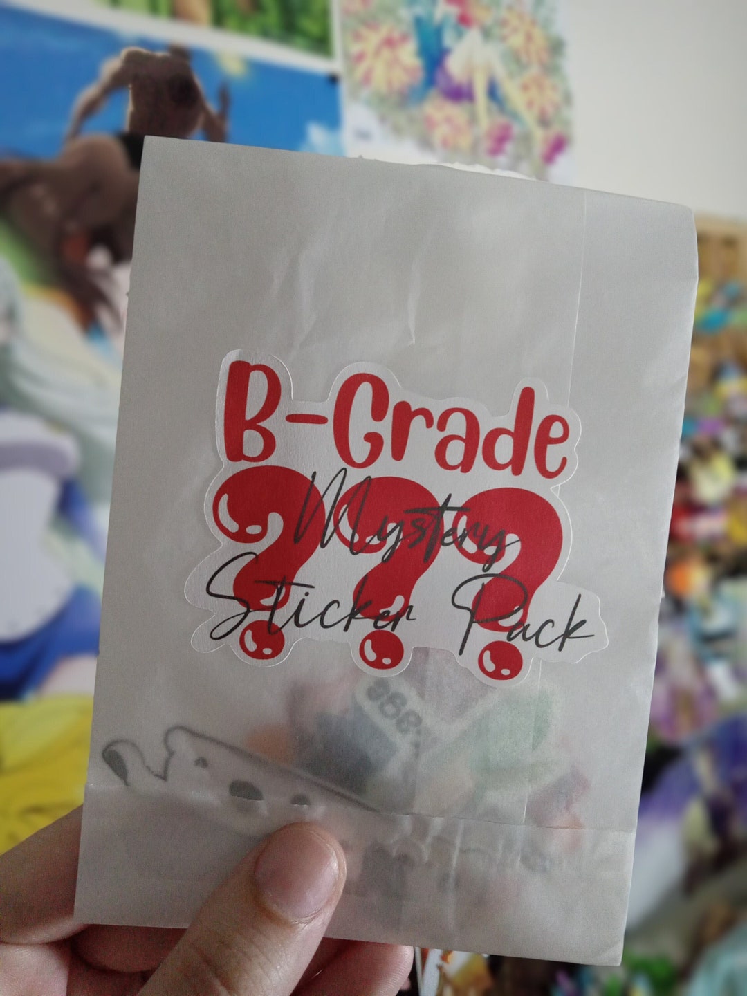B- Grade Mystery Laminated Sticker Pack - Etsy