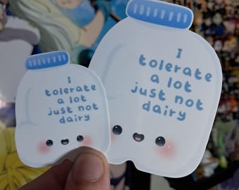 Tolerate dairy laminated sticker