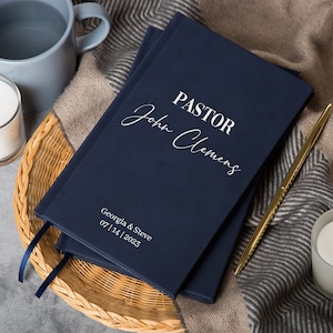 Pastor Lined Notebook - Custom Gift for Pastor, Christian Gifts, Personalized Book, Religious Leader Gifts, Ceremony Prayer Notebook