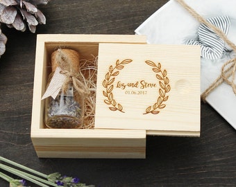 Custom Engraved Wooden Pine USB Box & USB Flash Drive of Your Choice Set - Wedding Photography USB Packaging