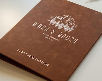 Rental 3 Ring Leather Binder (D3) - Refillable Airbnb Cabin Cottage Lodging Check-In Welcome Guestbook Vacation House Rules Guest Directory