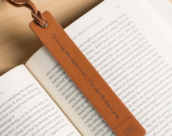 Engraved Leather Bookmark, Handwritten Note Bookmark, Leather 3rd Anniversary Gift for Him, Custom Mother's Day Gift for Her