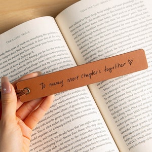 Engraved Leather Bookmark, Handwritten Note Bookmark Custom 3rd Anniversary Gift for Him Unique Mother's Day Gift Idea for Her image 1
