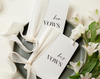 His and Her Vow Books with Ribbons (Set of 2) - Ready to Ship Wedding Day Vows Speech Promise Booklets Engaged Couple Bride Groom Gift
