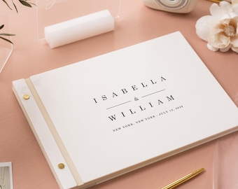 Luxe Photo Guest Book (G2) - 11.5 x 8.5 Diy Custom Wedding Instax Polaroid Instant Pictures Signing Book Reception Party Scrapbook